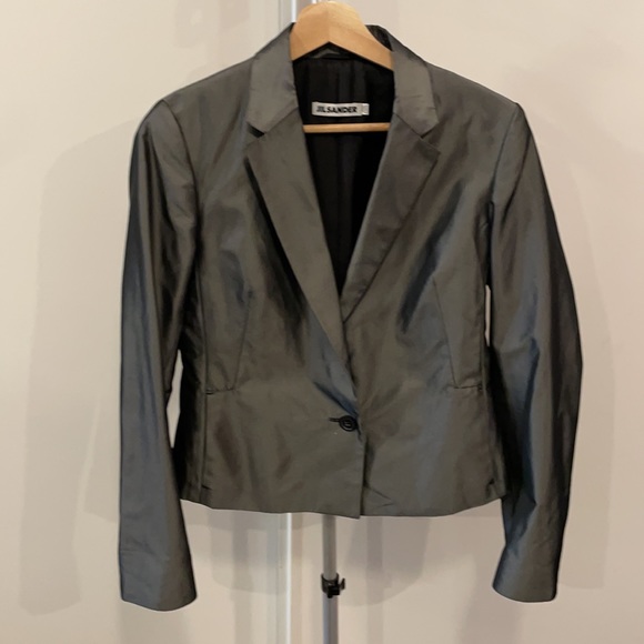 Jil Sander Jackets & Blazers - Jil Sander Silk Blend Silver Blazer